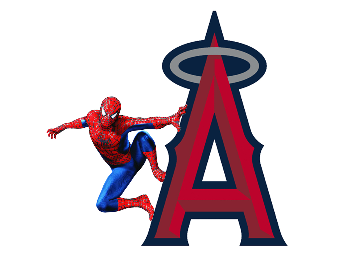 Los Angeles Angels of Anaheim Spider Man Logo vinyl decal